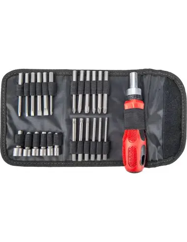 Set surubelnite 25pcs + pouch, EXTOL PREMIUM, 8819155, 65mm, HEX 5-10mm