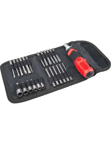 Set surubelnite 25pcs + pouch, EXTOL PREMIUM, 8819155, 65mm, HEX 5-10mm