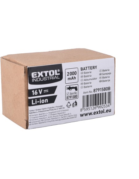 Battery, 16V Li-ion, 2000mAh, 8791580B Battery, 16V Li-ion, 2000mAh, 8791580B