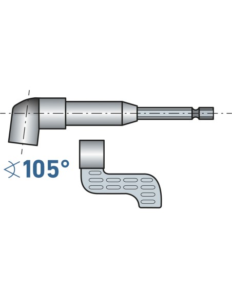 Piesa unghi 105°, Extol Craft, 919407, cu magnet Piesa unghi 105°, Extol Craft, 919407, cu magnet