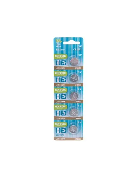 Baterii litiu 3 V, 5 buc, 42052, 3V, dimensiune 16x3,2mm