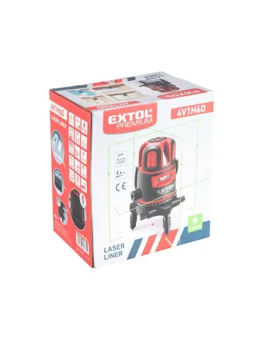 Laser autolivellant verde 1Hx4Vx6D, EXTOL, 8823312, 30m, Li-ion 5200mAh