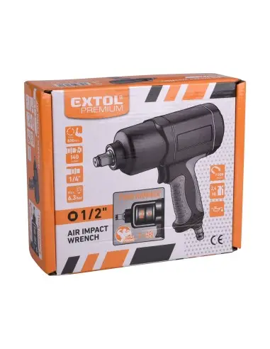Cheie impact aer 1/2" twin hammer, EXTOL PREMIUM, 8865016, 800Nm, 7000/minută Cheie impact aer 1/2" twin hammer, EXTOL PREMIUM, 8865016, 800Nm, 7000/minută