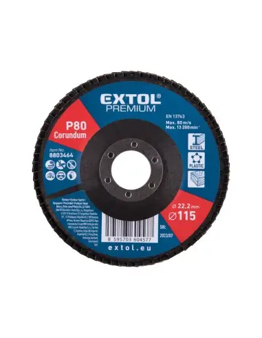 Disc lamelar corindon, EXTOL PREMIUM, 8803464, O115mm, P80