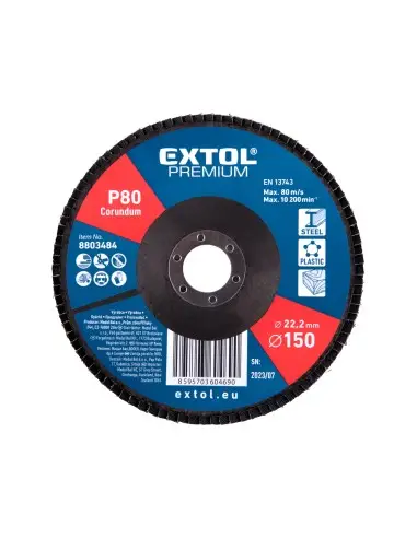 Disc cu lamela corindon, EXTOL PREMIUM, 8803484, O150mm, P80