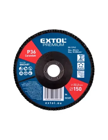Disc cu lamela corindon, EXTOL PREMIUM, 8803481, O150mm, P36