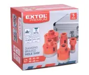 Set 5 piese burghiu diamant, EXTOL PREMIUM, 8802995, filet M14, 20-68mm