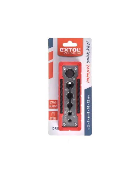 Drillblock, EXTOL PREMIUM, 8801920, 2-12mm, inox-plastic Drillblock, EXTOL PREMIUM, 8801920, 2-12mm, inox-plastic