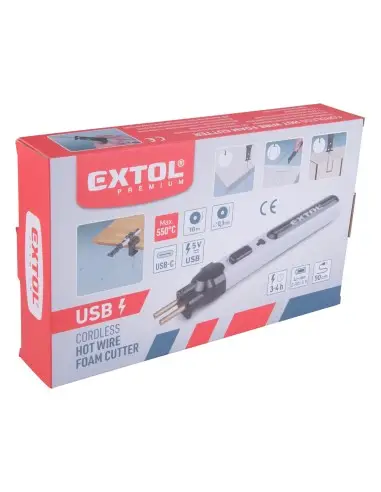Cordless hot cutting pen, EXTOL PREMIUM, 8891504, 4V Li-ion, 2Ah