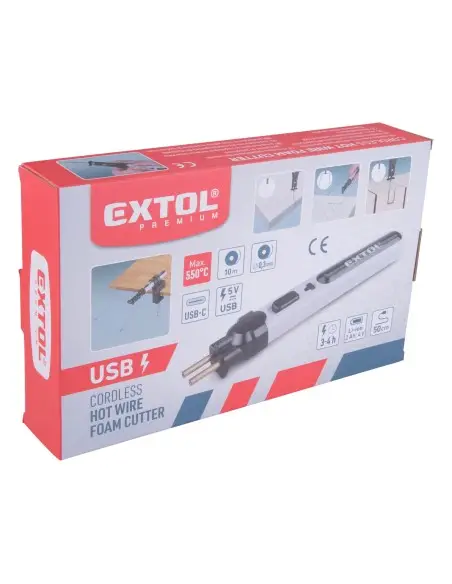 Cordless hot cutting pen, EXTOL PREMIUM, 8891504, 4V Li-ion, 2Ah