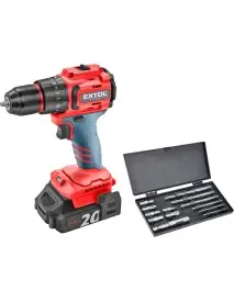 Masina de gaurit fara fir cu percutie, EXTOL PREMIUM, 8891806, 20V Li-ion, 2x2Ah