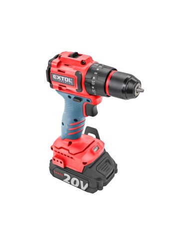 Masina de gaurit fara fir cu percutie, EXTOL PREMIUM, 8891806, 20V Li-ion, 2x2Ah