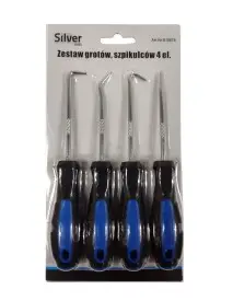 Set carlige si raclete de precizie, SilverTools, 4 piese, S10878