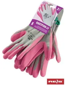 Manusi de protectie imersate in latex RHOT-PINK-LH dama RAW-POL - Manusi impregnate/imersate