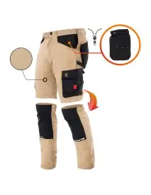 Pantaloni de protectie, Procera, Zeus, 2 in 1, Bej