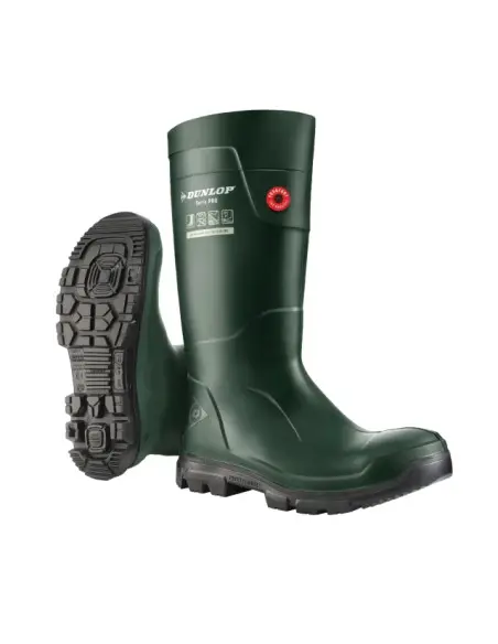 Cizme de protectie, DUNLOP, material Purofort, culoare verde, Purofort, TerraPRo