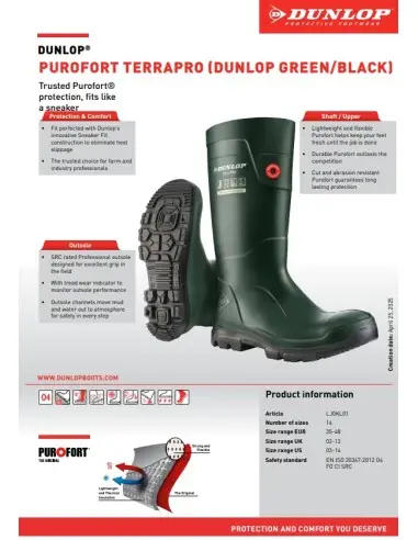 Cizme de protectie, DUNLOP, material...