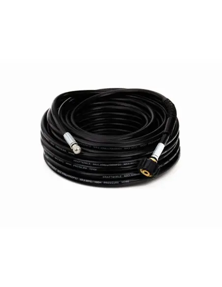 Furtun curatare canalizare 20m, Kraft&Dele,Presiune 5800 PSI, Duza alama, Negru, KD2059