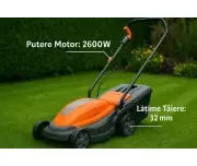 Masina tuns iarba electrica 2600W, 25L, Kraft&Dele KD5361