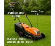 Masina de tuns iarba, KRAFT&DELE, 2400W, 25L, KD5360