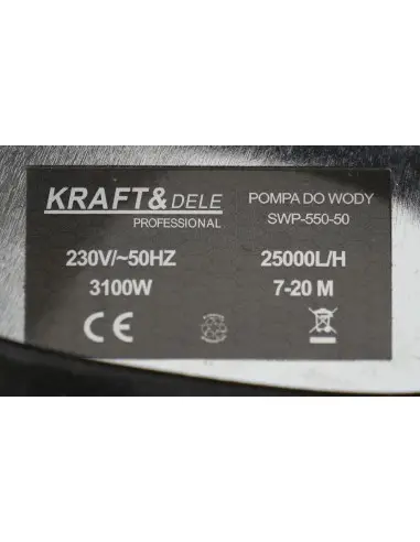 Pompa submersibila de apa cu tocator 3100W 2500l/h, Kraft&Dele, KD762