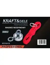 Magnet neodim cu suport lateral si superior, Kraft&Dele, KD10418, 180 kg, diametru 67 mm