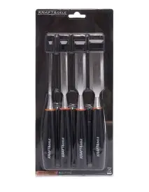 Dalti dulgheri lemn Kraft&Dele, set 4 piese, profiluri standard, cod KD11773