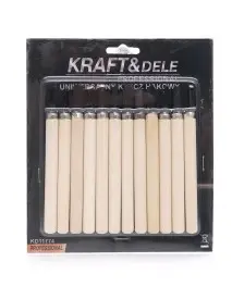 Dalti sculptura lemn Kraft&Dele, set 12 piese, diferite forme, cod KD11774