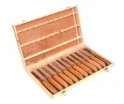 Dalti sculptura lemn, Kraft&Dele, set 12 piese diverse forme, KD11775