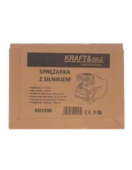 Compresor cu motor 10BAR, Kraft&Dele, KD1298