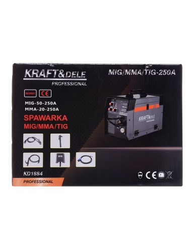 Aparat de sudura MIG/MMA/TIG-250A, Kraft&Dele, KD1884