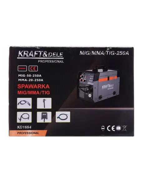 Aparat de sudura MIG/MMA/TIG-250A, Kraft&Dele, KD1884
