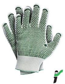 Manusi de protectie tricotate cu picouri RJ-HTV RAW-POL - Manusi din material textil/acoperit