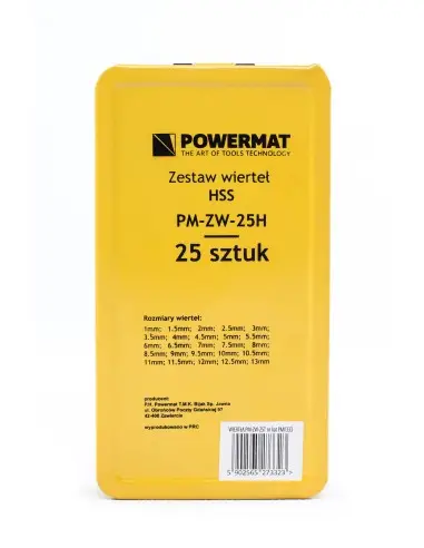 Set de burghie HSS 25 buc., Powermat, PM0333