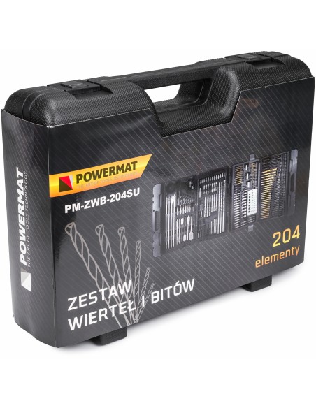 Set de burghie si biti 204 buc, Powermat, PM0701