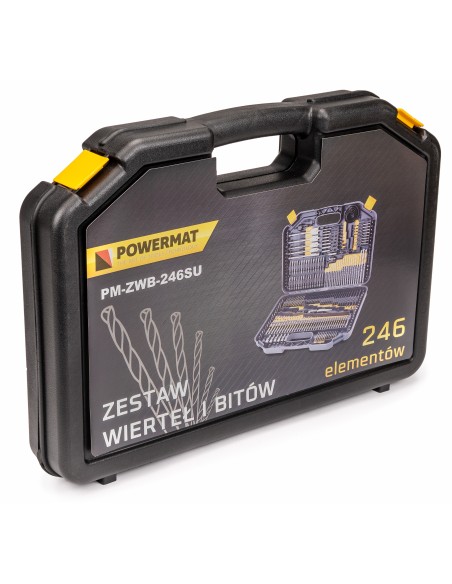 Set de burghie si biti 246 piese, Powermat, PM0702
