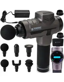 Masaj vibrator pistol + 6 capete, Powermat, PM0852