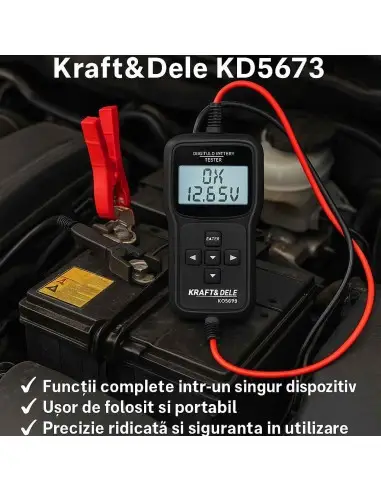 Tester baterie 12/24V Kraft&Dele KD5673