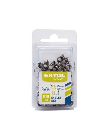 Set 100 buc, Extol Craft, 10263, Gri nichel, interior 4mm