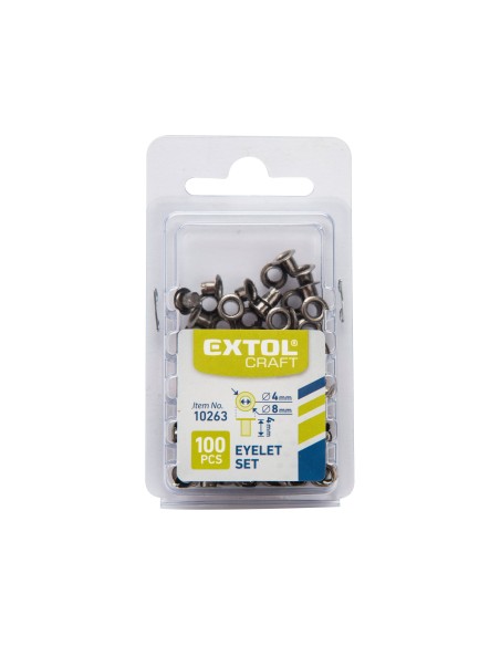 Set 100 buc, Extol Craft, 10263, Gri nichel, interior 4mm