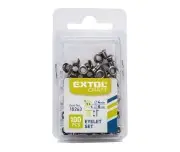 Set 100 buc, Extol Craft, 10263, Gri nichel, interior 4mm
