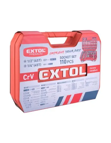 Set tubulare, EXTOL PREMIUM, 8818338, CrV, S2