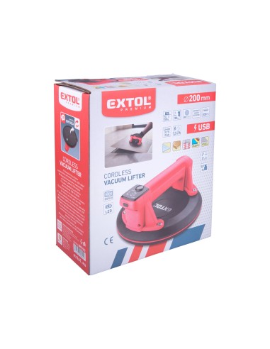 Cordless vacuum sucker, EXTOL PREMIUM, 8891502, 3,7V,150 kg