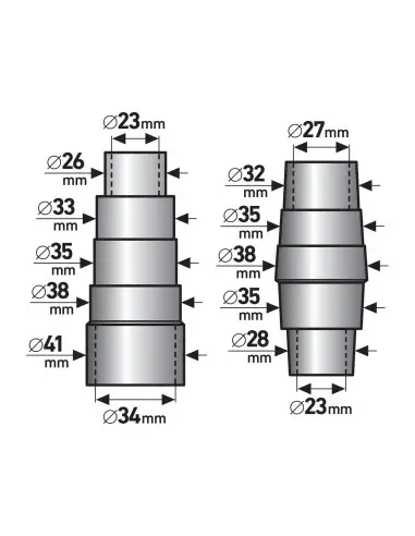Adaptori extractie 2buc, EXTOL PREMIUM, 8807100, PVC, ⌀26-38mm