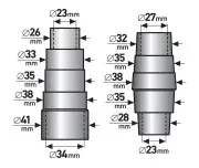 Adaptori extractie 2buc, EXTOL PREMIUM, 8807100, PVC, ⌀26-38mm