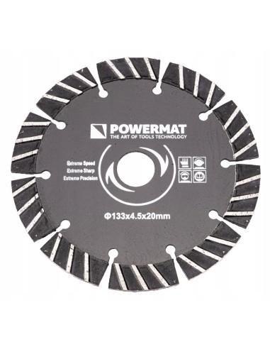 Disc DIAMANTAT pentru Masina de Santuri 133 x 20, Powermat, PM1009 Disc DIAMANTAT pentru Masina de Santuri 133 x 20, Powermat, PM1009
