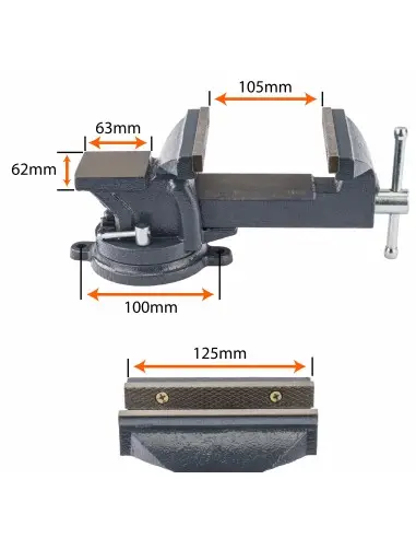 Menghina de lacatuserie 125 mm rotativa cu nicovala, PM1236