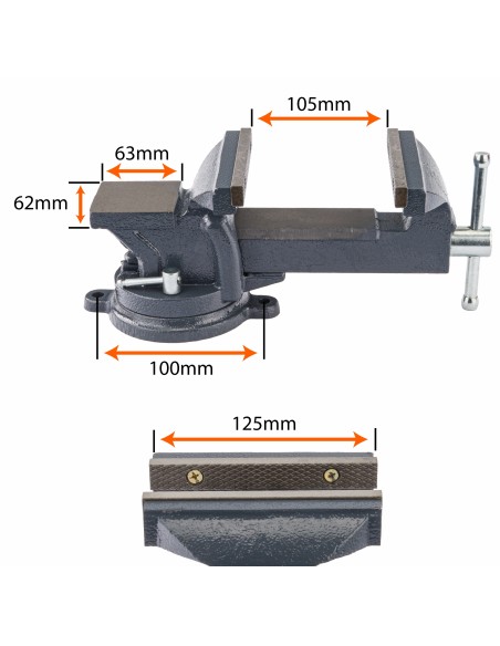 Menghina de lacatuserie 125 mm rotativa cu nicovala, PM1236