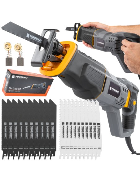 Fierastrau tip sabie 1800W, Powermat, 20 x lame pentru fierastrau, PM1278