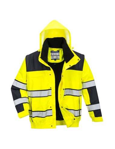 C466-Jacheta Bomber de protectie cu gluga, HiVis Portwest Portwest - Geaca reflectorizanta